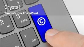  Presentation with symbol - Theme enhanced with computer-keyboard-with-copyright-symbol background and a gray colored foreground