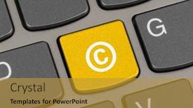  Presentation with keyboard - PPT layouts consisting of computer-keyboard-with-copyright-symbol background and a gold colored foreground