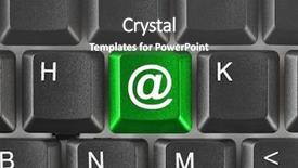  Presentation with computer keyboard and mouse - Audience pleasing PPT theme consisting of computer keyboard with e-mail backdrop and a dark gray colored foreground
