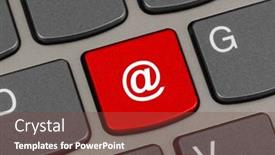  Presentation with mail - Slide deck having computer-keyboard-with-e-mail background and a tawny brown colored foreground