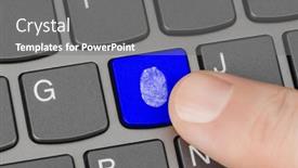  Presentation with fingerprint - Audience pleasing presentation consisting of computer-keyboard-with-fingerprint-security backdrop and a gray colored foreground