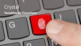  Presentation with computer security - Cool new slide set with computer-keyboard-with-fingerprint-security backdrop and a gray colored foreground