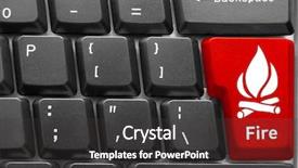  Presentation with fire alarm - Presentation theme having computer keyboard with fire background and a dark gray colored foreground