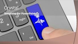  Presentation with key - Presentation design consisting of computer-keyboard-with-flower-key background and a gray colored foreground