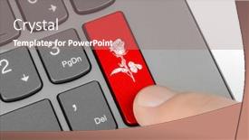  Presentation with keyboard - Colorful slides enhanced with computer-keyboard-with-flower-key backdrop and a gray colored foreground