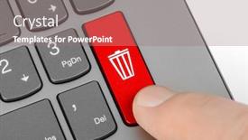  Presentation with garbage - Amazing presentation having computer-keyboard-with-garbage-key backdrop and a gray colored foreground