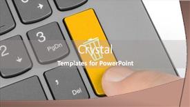  Presentation with garbage - PPT theme having computer-keyboard-with-garbage-key background and a gray colored foreground
