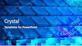  Presentation with programming - Colorful PPT theme enhanced with computer keyboard with glowing codes backdrop and a ocean colored foreground