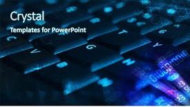  Presentation with programming - Audience pleasing theme consisting of computer keyboard with glowing codes backdrop and a  colored foreground