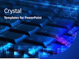Computer Keyboard With Glowing Codes PPT template 8 | CrystalGraphics