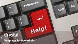  Presentation with keyboard - PPT theme with computer keyboard with help key background and a tawny brown colored foreground