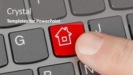  Presentation with key - Colorful theme enhanced with computer-keyboard-with-home-key backdrop and a gray colored foreground