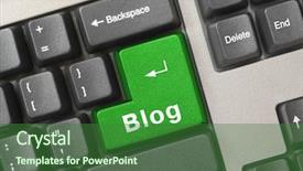  Presentation with internet engineering - Slides featuring computer keyboard with key blog background and a forest green colored foreground