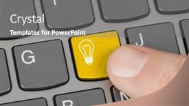  Presentation with key - Beautiful presentation theme featuring computer-keyboard-with-lamp-key backdrop and a gray colored foreground