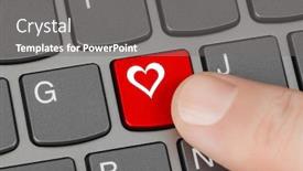  Presentation with computer love - Beautiful theme featuring computer-keyboard-with-love-key backdrop and a gray colored foreground