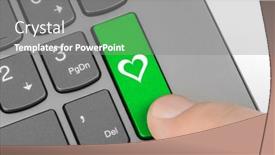  Presentation with computer love - Cool new PPT layouts with computer-keyboard-with-love-key backdrop and a gray colored foreground