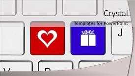  Presentation with computer love - Cool new presentation theme with computer keyboard with love keys - internet concept backdrop and a light gray colored foreground