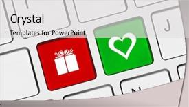  Presentation with computer love - PPT layouts featuring computer keyboard with love keys - internet concept background and a light gray colored foreground