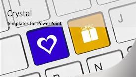  Presentation with computer love - Cool new PPT theme with computer keyboard with love keys - internet concept backdrop and a white colored foreground