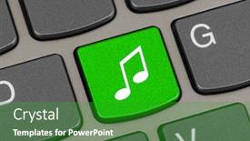  Presentation with computer music - Cool new presentation theme with computer-keyboard-with-music-key backdrop and a shamrock green colored foreground