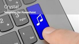  Presentation with computer music - Amazing slide set having computer-keyboard-with-music-key backdrop and a gray colored foreground