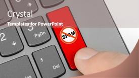  Presentation with spam - Slide deck with computer-keyboard-with-no-spam background and a coral colored foreground