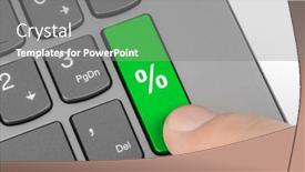  Presentation with percent - Colorful slide deck enhanced with computer-keyboard-with-percent-key backdrop and a gray colored foreground