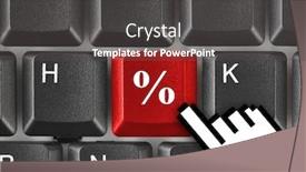  Presentation with percent - Colorful PPT theme enhanced with computer keyboard with percent key - business background backdrop and a dark gray colored foreground