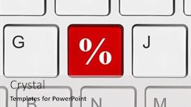  Presentation with percent - Audience pleasing theme consisting of computer keyboard with percent key - business background backdrop and a light gray colored foreground