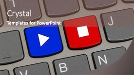  Presentation with stop - Slides having computer-keyboard-with-play background and a violet colored foreground