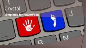  Presentation with keys - Audience pleasing PPT theme consisting of computer-keyboard-with-printout backdrop and a gray colored foreground