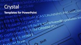  Presentation with code - Amazing PPT layouts having computer keyboard with program code backdrop and a navy blue colored foreground