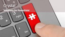  Presentation with puzzle - Theme consisting of computer-keyboard-with-puzzle-key background and a gray colored foreground