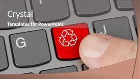  Presentation with recycling - Slides with computer-keyboard-with-recycling-symbol background and a gray colored foreground