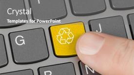  Presentation with recycling - Beautiful PPT theme featuring computer-keyboard-with-recycling-symbol backdrop and a gray colored foreground