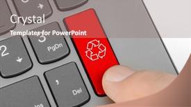  Presentation with recycling - PPT theme consisting of computer-keyboard-with-recycling-symbol background and a gray colored foreground