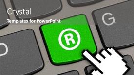  Presentation with symbol - Audience pleasing theme consisting of computer-keyboard-with-registered-mark backdrop and a gray colored foreground