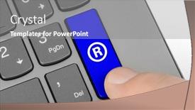  Presentation with symbol - Presentation featuring computer-keyboard-with-registered-mark background and a gray colored foreground
