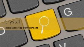  Presentation with search - Cool new slide deck with computer-keyboard-with-search-key backdrop and a gold colored foreground