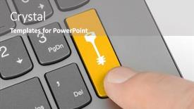  Presentation with computer security - Amazing slides having computer-keyboard-with-security-key backdrop and a gray colored foreground