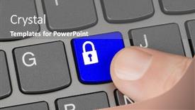  Presentation with computer security - Cool new theme with computer-keyboard-with-security-key backdrop and a gray colored foreground