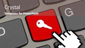  Presentation with computer security - Slides with computer-keyboard-with-security-key background and a violet colored foreground