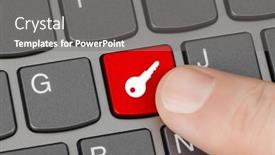  Presentation with computer security - Slide set consisting of computer-keyboard-with-security-key background and a gray colored foreground