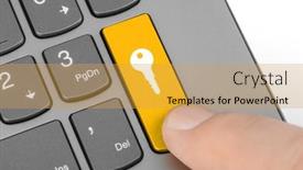  Presentation with computer security - Slide set enhanced with computer-keyboard-with-security-key background and a yellow colored foreground