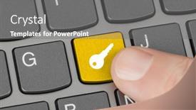  Presentation with computer security - Cool new presentation theme with computer-keyboard-with-security-key backdrop and a gray colored foreground