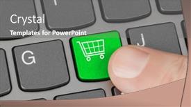  Presentation with computer keyboard and mouse - Slides enhanced with computer-keyboard-with-shopping-key background and a gray colored foreground