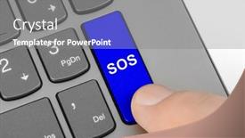 Presentation with keyboard - PPT theme having computer-keyboard-with-sos-key background and a gray colored foreground