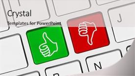  Presentation with keys - Slides featuring computer keyboard with two gesturing background and a light gray colored foreground