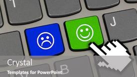  Presentation with keys - Amazing slide set having computer-keyboard-with-two-smile backdrop and a gray colored foreground