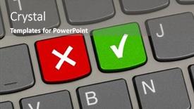  Presentation with yes - Theme featuring computer-keyboard-with-yes background and a gray colored foreground